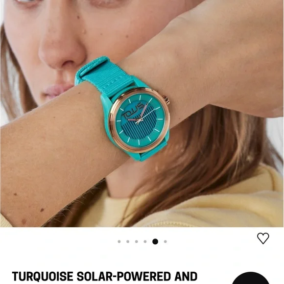 TOUS TURQUOISE SOLAR-POWERED AND SUSTAINABLE VIBRANT SUN WATCH - Picture 3 of 3